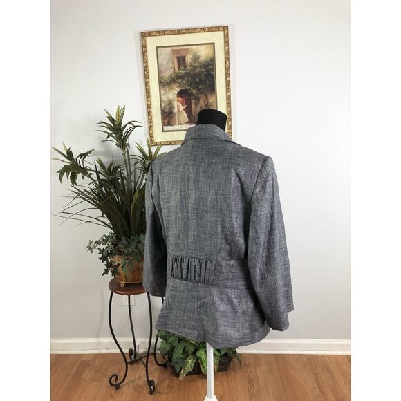 The Limited Women Jacket 14 3/4 Sleeve Lapel Notch Blazer Gray Clueless Preppy - Picture 3 of 11